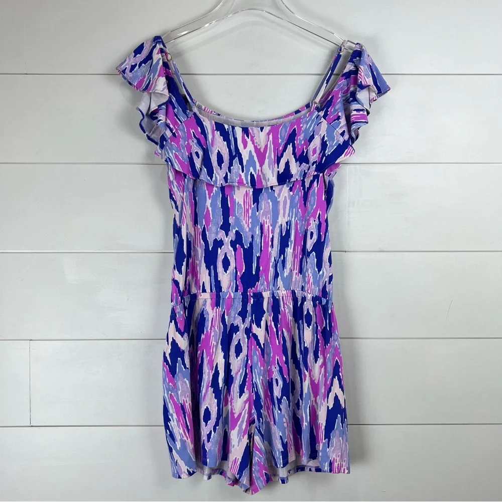 Lilly Pulitzer Medium Klea Shorts Romper Amethyst - Picture 5 of 8